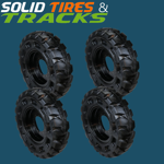  385/65-19.5 or 40X14-24 Solid Tires with 10 Bolt Rims